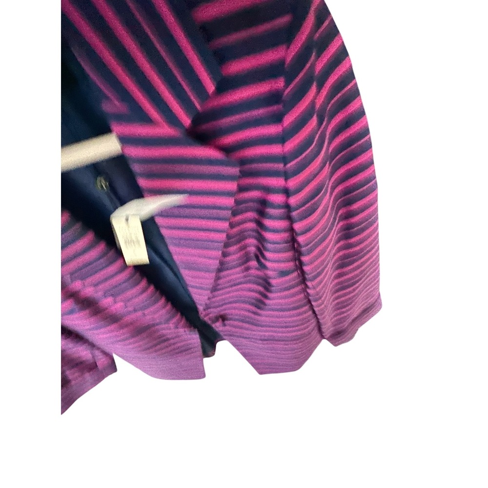 Talbots Pink Navy Blue Striped Single Button Blazer‎ Jacket NWT Size 8